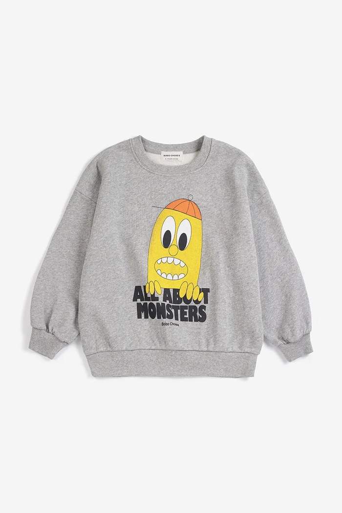 Bobo Choses dukserica za djecu od pamuka Bigtooth Lemon 226AC027 siva AW26