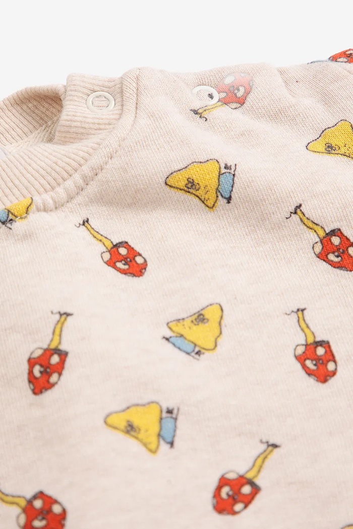 Момче Bobo Choses Суичър за деца от памук Mush Monster 226AB116 бежов