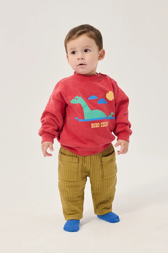 Bobo Choses Mikina detská bavlnená Lake Monster červená 226AB060