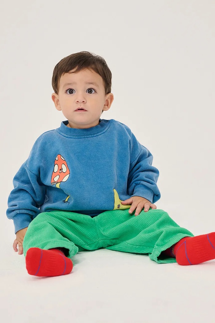 Bobo Choses Mikina detská bavlnená Mush Monster modrá 226AB059