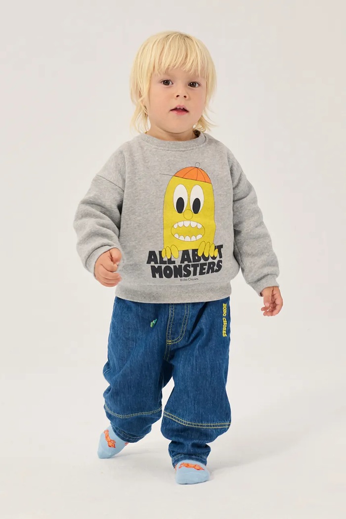 Bobo Choses μπλούζα παιδική βαμβακερή Bigtooth Lemon γκρί 226AB055