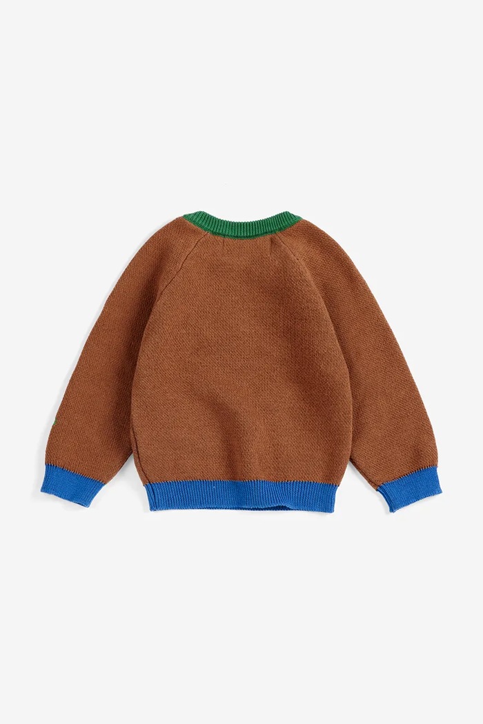 Bobo Choses Sveter detský bavlnený Mush Monster 226AB027 hnedá AW26