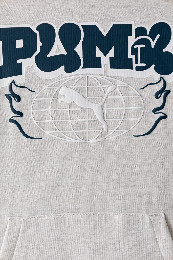 Chłopiec Puma Bluza z kapturem dziecięca z bawełną MID90s Hoodie 694664 szary