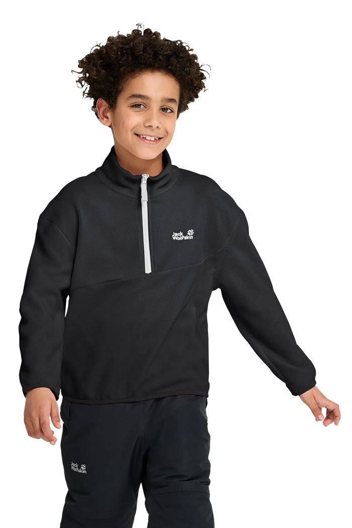 Μπλούζα fleece παιδική TAUNUS 100 Jack Wolfskin A66169.104.152 μαύρο