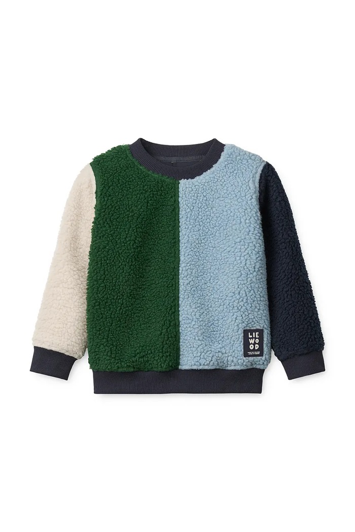 Liewood Dukserica za djecu Ridley Pile Sweatshirt zelena LW21163.9BY2