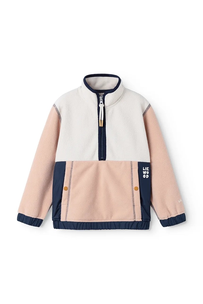 Liewood Bluza polarowa dziecięca Wynn Fleece Half Zip Shirt różowy LW20904.9BY2