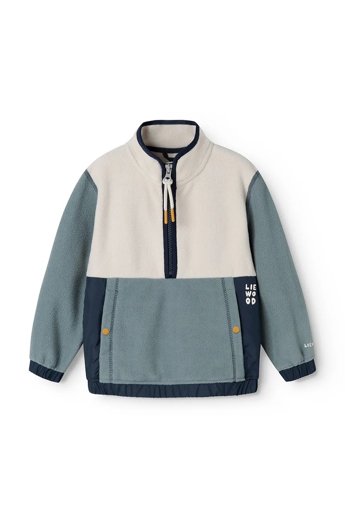 Liewood Bluza polarowa dziecięca Wynn Fleece Half Zip Shirt LW20904.9BY2 niebieski AW26