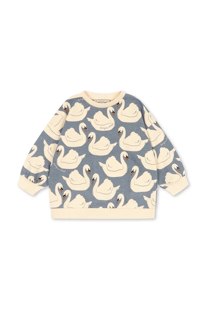 Konges Sløjd Bluza dziecięca bawełniana LOUPY PRINT SWEAT SHIRT GOTS niebieski KS106116.9BY2