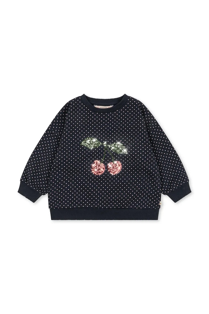 Konges Sløjd Кофта дитяча з бавовною LOU DOT SEQUIN SWEAT SHIRT GOTS темно-синій KS106113.9BY2