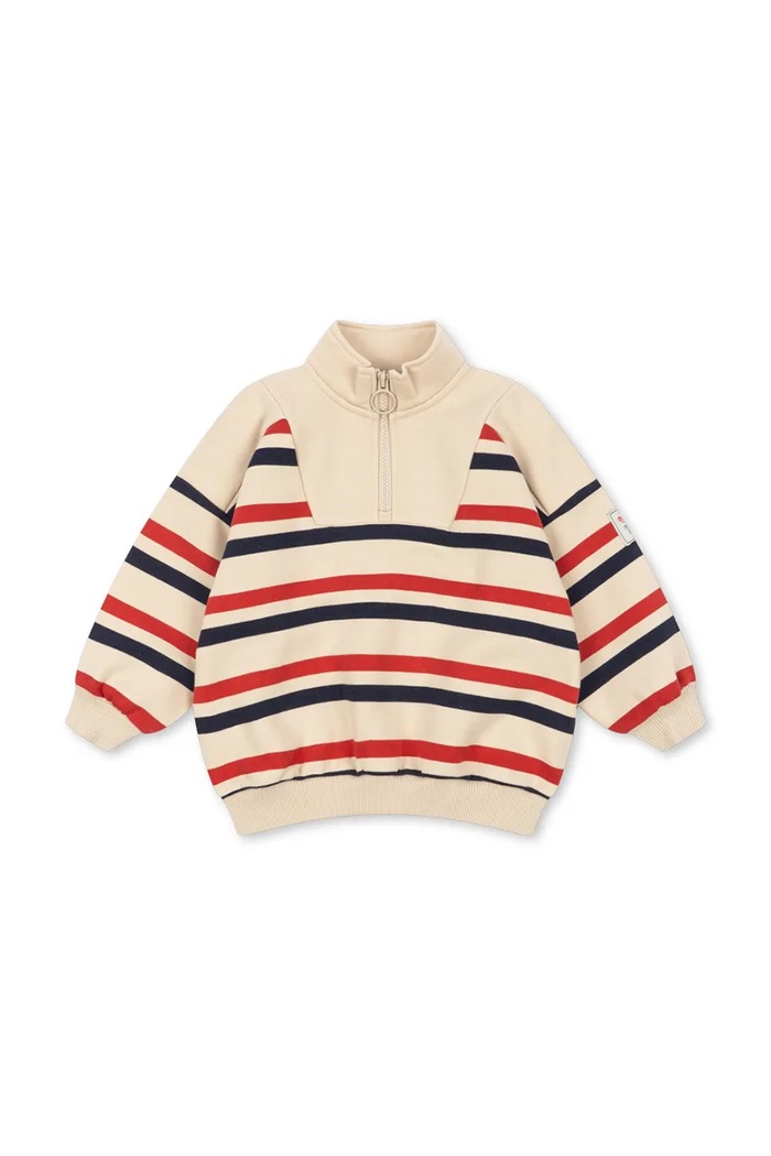 Konges Sløjd Μπλούζα παιδική με βαμβάκι LOU HALF ZIP SWEAT GOTS KS106112.9BY2 μπεζ AW26