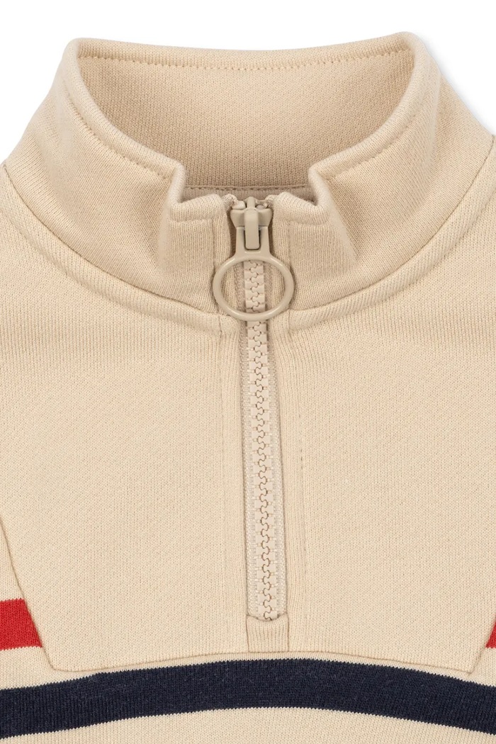 Μπλούζα παιδική με βαμβάκι LOU HALF ZIP SWEAT GOTS Konges Sløjd KS106112.9BY2 μπεζ