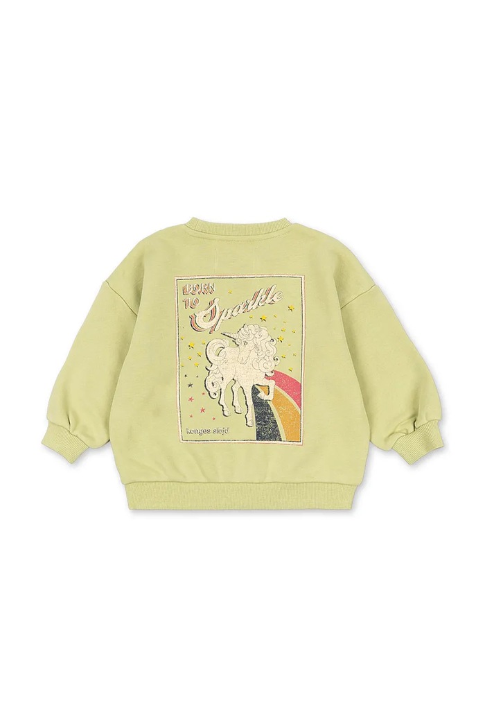 Chłopiec Konges Sløjd Bluza dziecięca bawełniana LOU SWEAT SHIRT GOTS KS106107.9BY2 zielony