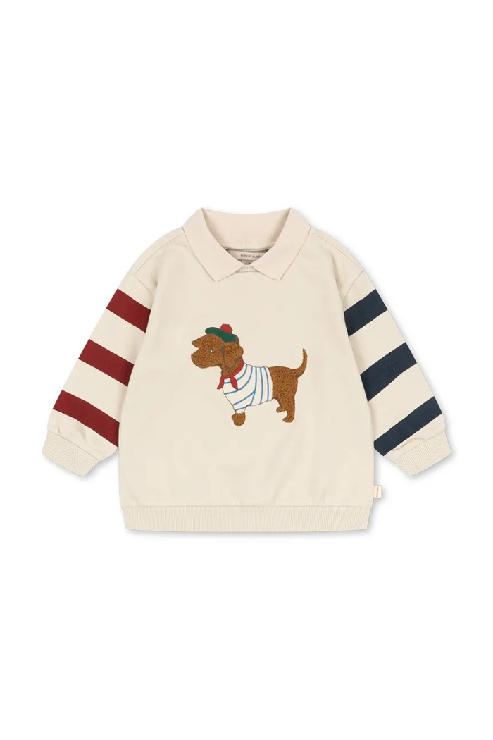 Konges Sløjd mikina detská s bavlnou SPOTTY SWEAT SHIRT GOTS biela KS106253.9BY2