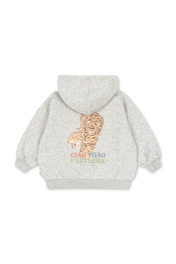 Chlapec Konges Sløjd mikina na zips s kapucňou detská s bavlnou LOU SWEAT ZIP HOOD GOTS KS106108.9BY2 sivá