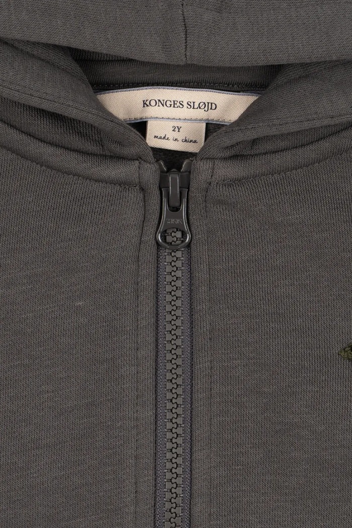 Konges Sløjd Bluza rozpinana z kapturem dziecięca z bawełną LOU SWEAT ZIP HOOD GOTS KS106108.9BY2 szary AW26