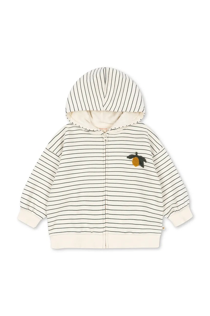 Konges Sløjd mikina na zips s kapucňou detská s bavlnou AMIO SWEAT ZIP HOOD OCS biela KS105881.9BY2