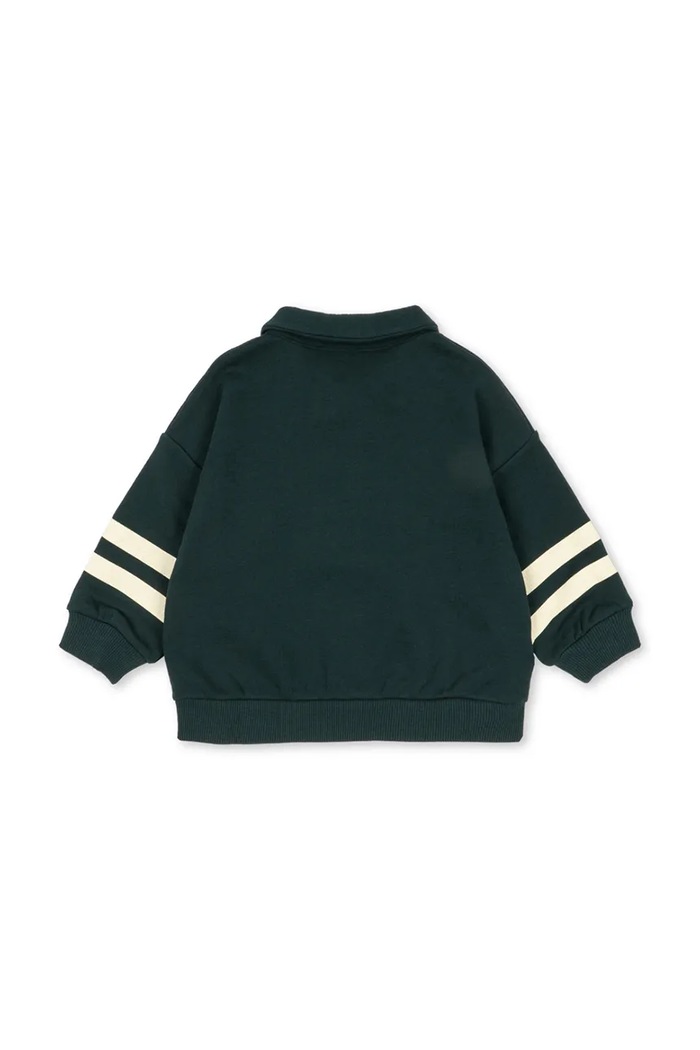 Chłopiec Konges Sløjd bluza dziecięca bawełniana LOUPY HALF ZIP POLO OCS KS107613.9BY2 zielony