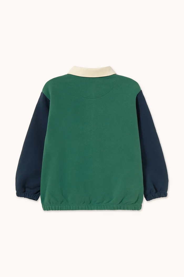 Tinycottons tričko s dlouhým rukávem dětské bavlněné COLOR BLOCK POLO SLEEVE TEE AW26.473 zelená AW26