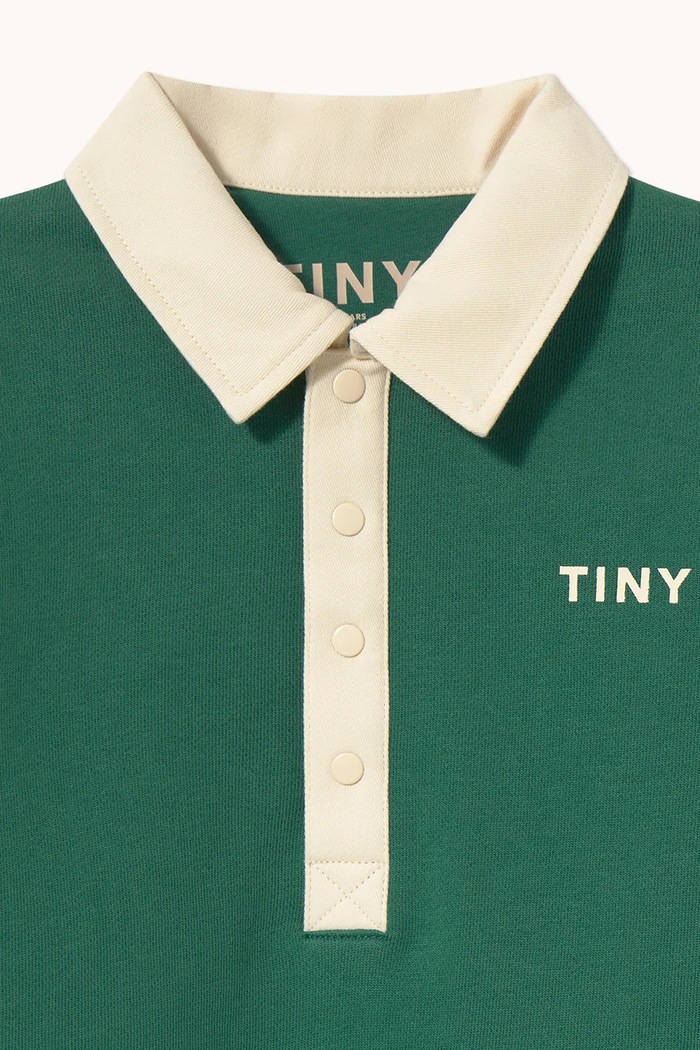 CHLAPEC Tinycottons tričko s dlouhým rukávem dětské bavlněné COLOR BLOCK POLO SLEEVE TEE AW26.473 zelená