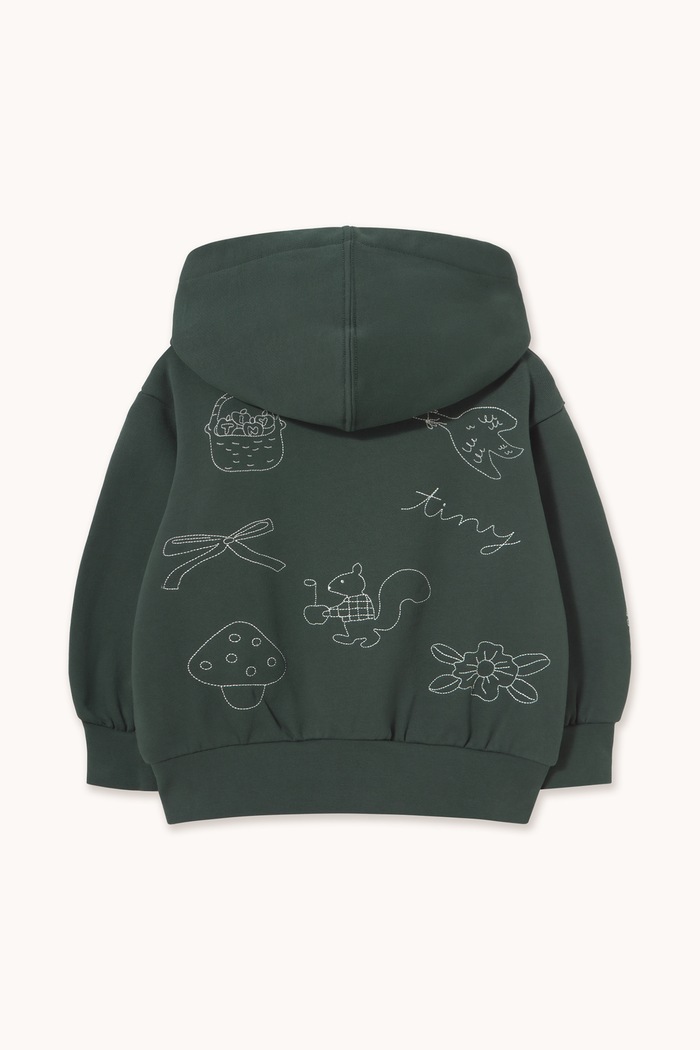 Tinycottons Bluza z kapturem dziecięca bawełniana TINY APPLES HOODIE AW26.446 zielony AW26