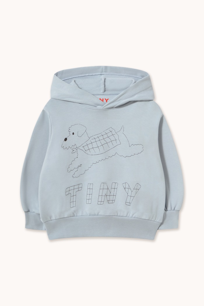Tinycottons Bluza z kapturem dziecięca bawełniana JUMP DOG GRAPHIC HOODIE niebieski AW26.432