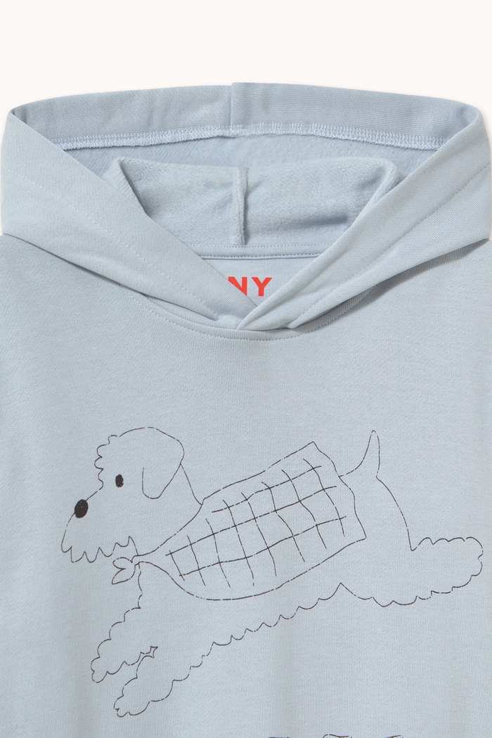 Chłopiec Tinycottons Bluza z kapturem dziecięca bawełniana JUMP DOG GRAPHIC HOODIE AW26.432 niebieski