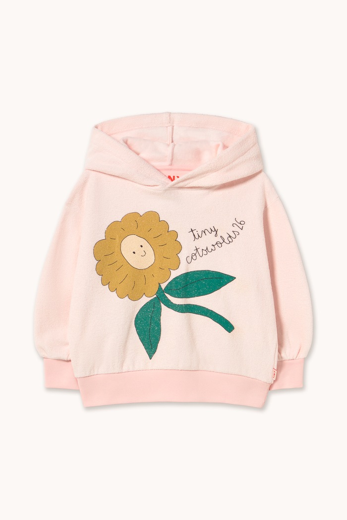 Tinycottons Bluza z kapturem dziecięca bawełniana TINY DAISY GRAPHIC HOODIE różowy AW26.435