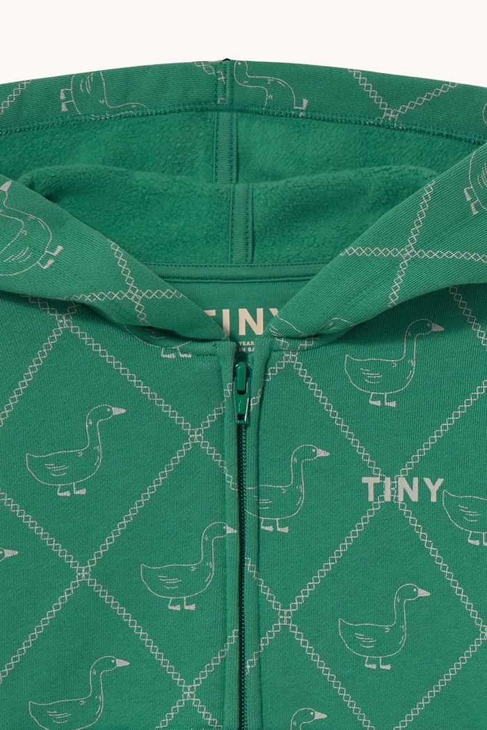 CHLAPEC Tinycottons rozepínací mikina s kapucí dětská bavlněná GEESE HOODIE AW26.338 zelená
