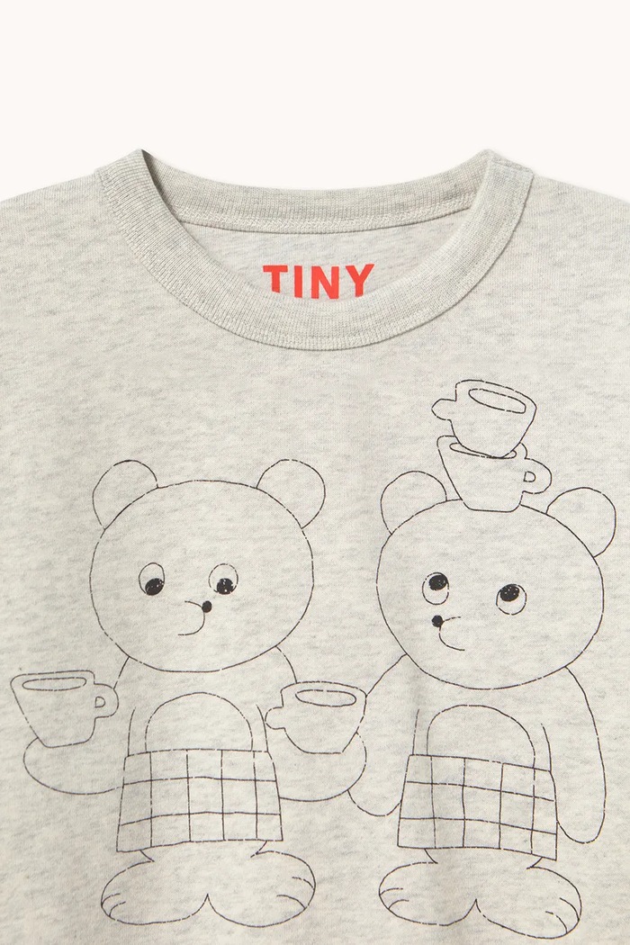 CHLAPEC Tinycottons mikina dětská bavlněná TINY TEA ROOM GRAPHIC SWEATSHIRT AW26.436 bílá