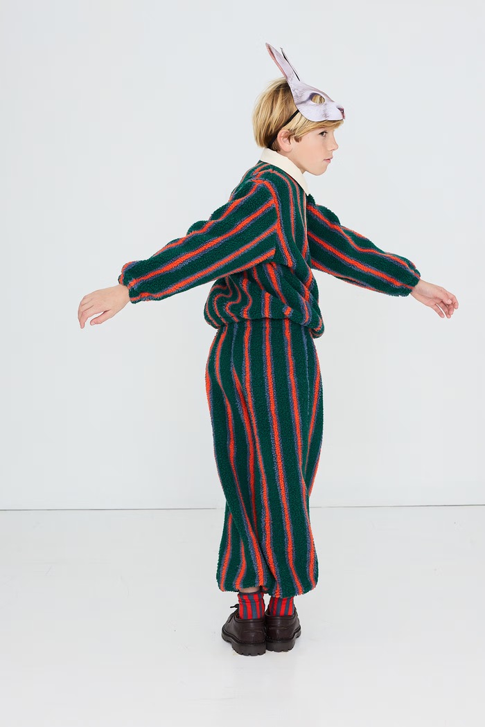 Tinycottons Bluza dziecięca MULTICOLOR STRIPES SHERPA COLLAR SHERPA COLLAR SWEATSHIRT AW26.244