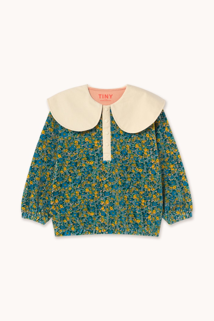 Tinycottons Bluza dziecięca bawełniana FLOWER PATTERN SWEATSHIRT zielony AW26.359