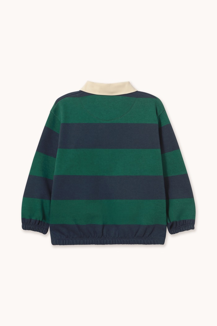 Chłopiec Tinycottons Bluza dziecięca bawełniana NAVY STRIPES POLO SWEATSHIRT AW26.462 zielony