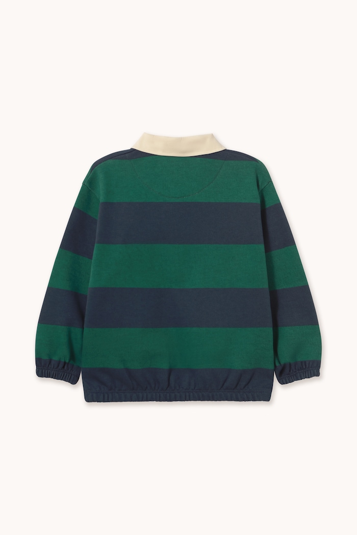Chłopiec Tinycottons Bluza dziecięca bawełniana NAVY STRIPES POLO SWEATSHIRT AW26.462 zielony