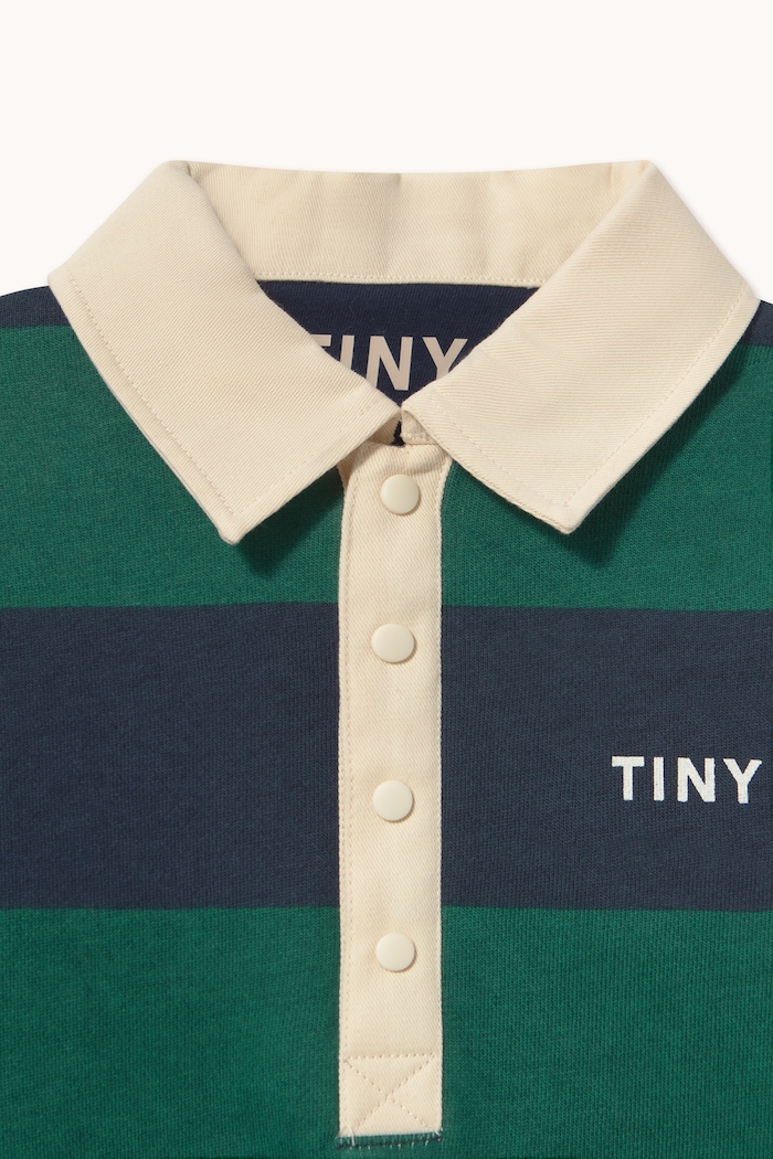 Bluza dziecięca bawełniana NAVY STRIPES POLO SWEATSHIRT Tinycottons AW26.462 zielony