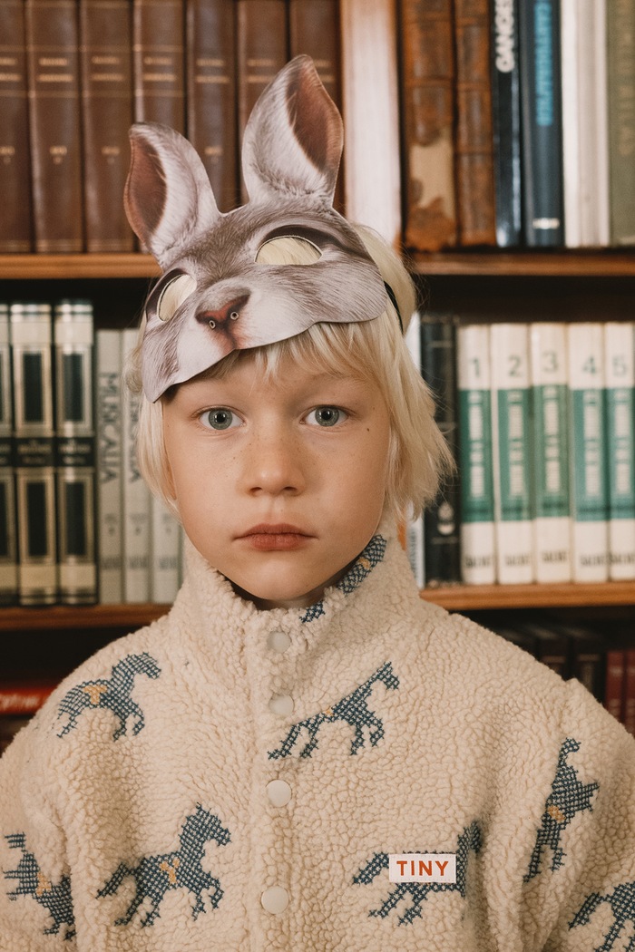 Bluza z kapturem dziecięca HORSES SHERPA SWEATSHIRT Tinycottons beżowy AW26.249