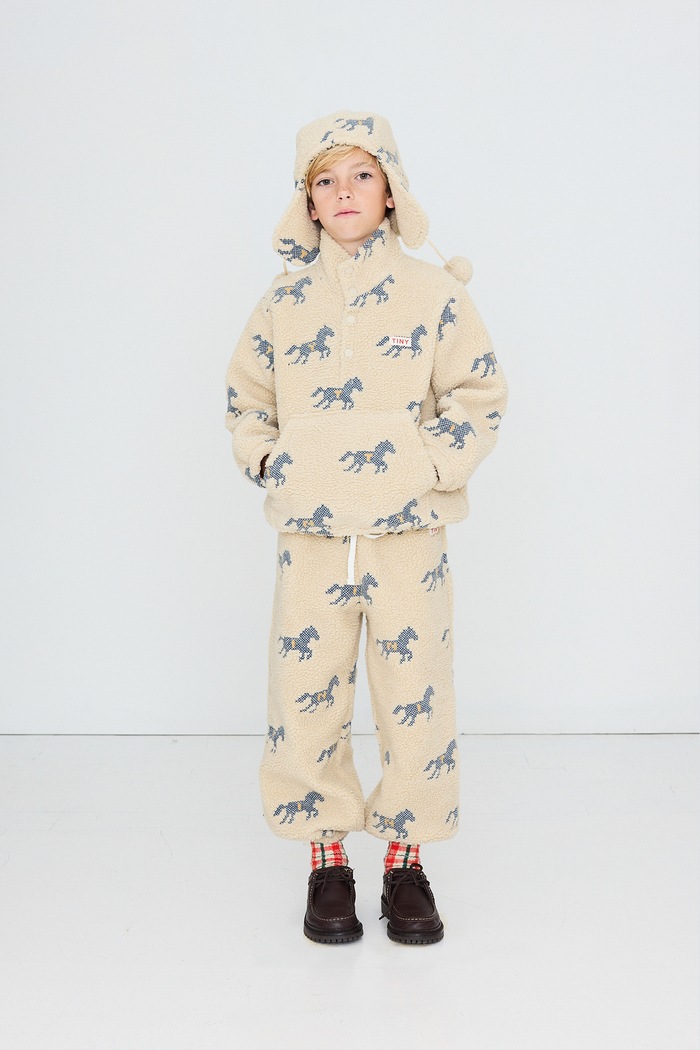 Tinycottons Bluza z kapturem dziecięca HORSES SHERPA SWEATSHIRT AW26.249