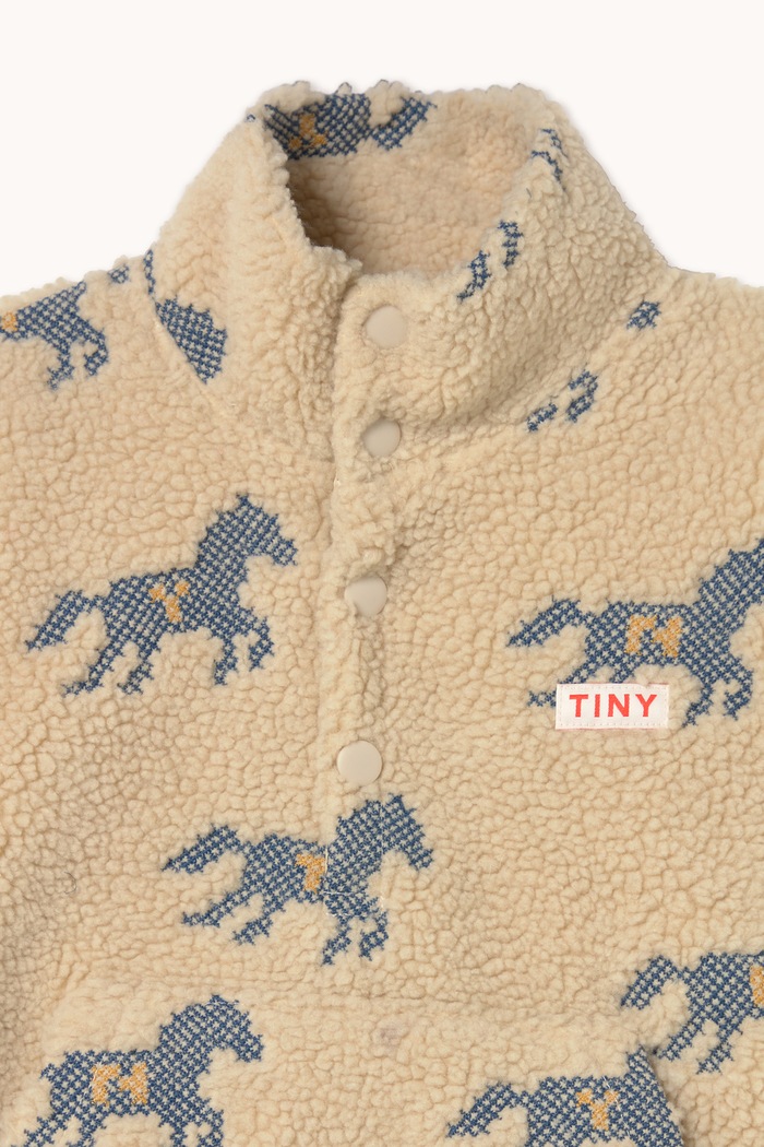 Bluza z kapturem dziecięca HORSES SHERPA SWEATSHIRT Tinycottons AW26.249 beżowy