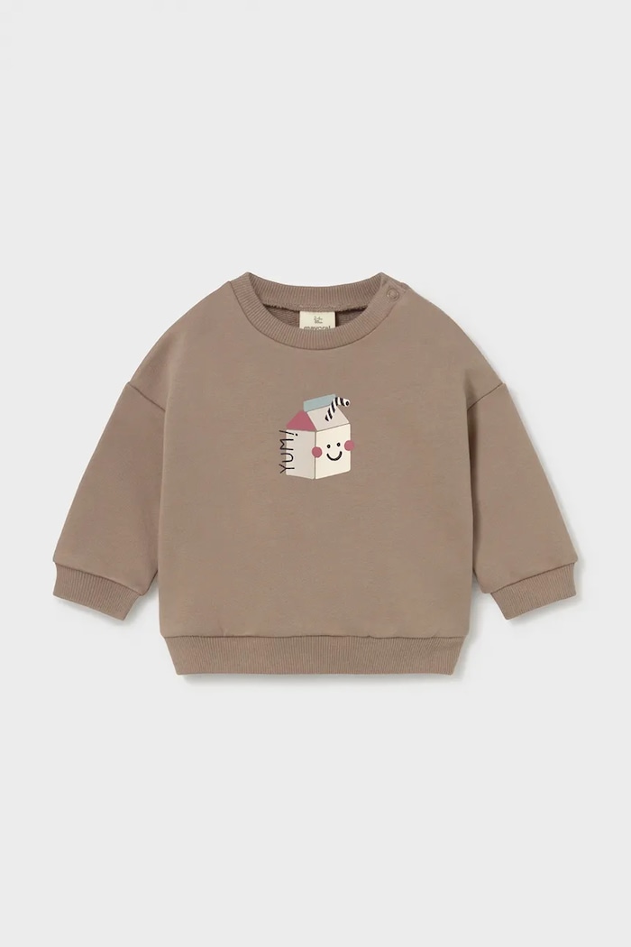 Mayoral Newborn суичър за бебе с памук кафяв 2409.2A.Newborn.9BY2