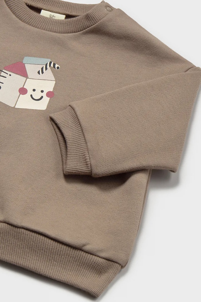 Момче Mayoral Newborn суичър за бебе с памук 2409.2A.Newborn.9BY2 кафяв