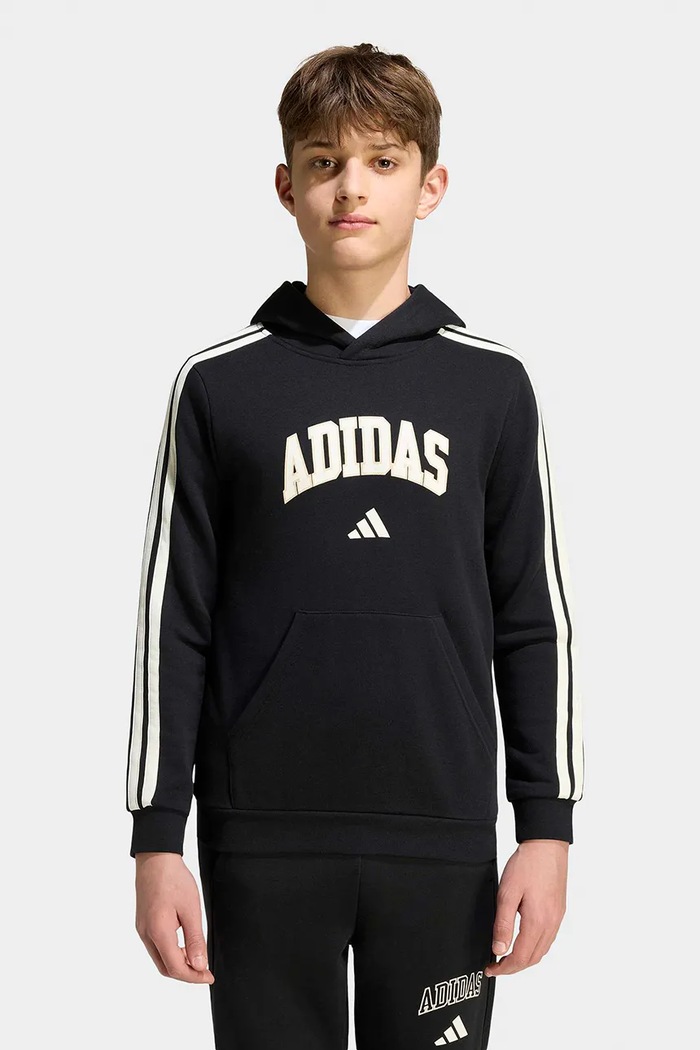 adidas bluza z kapturem dziecięca z bawełną czarny KE1635