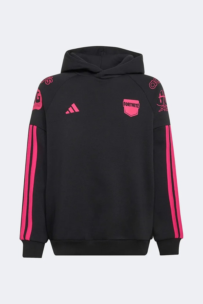 adidas bluza z kapturem dziecięca z bawełną FORTNITE KR1750 czarny AW26