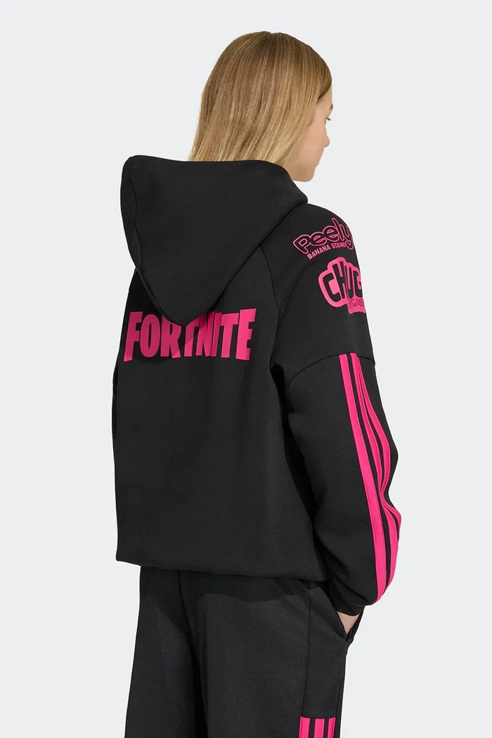 adidas bluza z kapturem dziecięca z bawełną FORTNITE KR1750 czarny