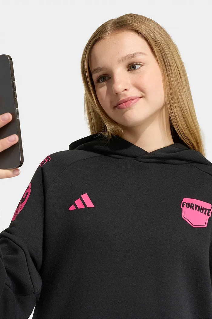 adidas bluza z kapturem dziecięca z bawełną FORTNITE KR1750