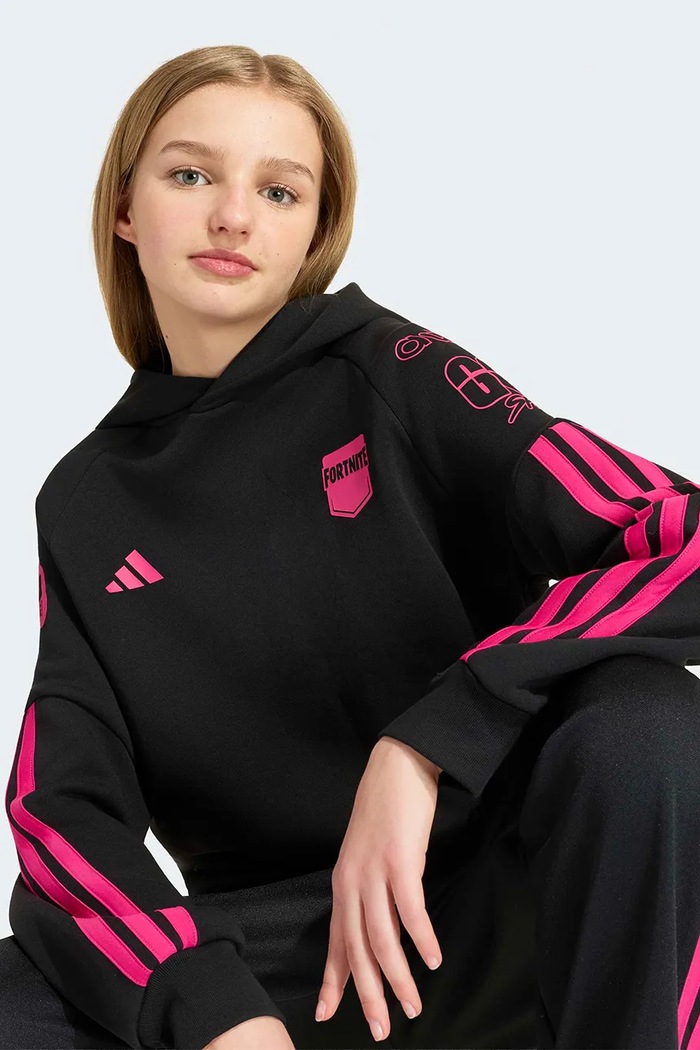 adidas bluza z kapturem dziecięca z bawełną FORTNITE KR1750