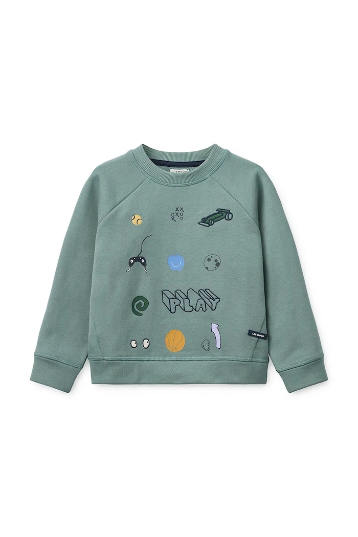 Liewood bluza dziecięca bawełniana Orson Sweatshirt LW20900.9BY2 zielony AW26