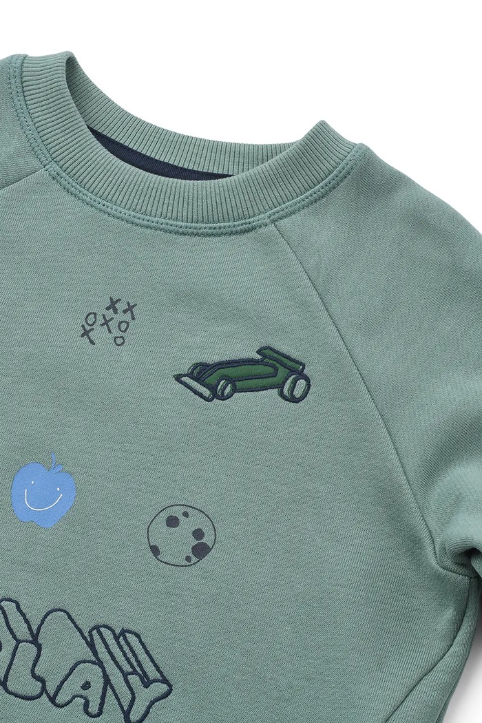 Liewood bluza dziecięca bawełniana Orson Sweatshirt zielony LW20900.9BY2