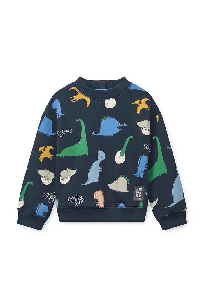 Liewood Bluza dziecięca bawełniana Ridley Printed Sweatshirt granatowy LW20989.9BY2