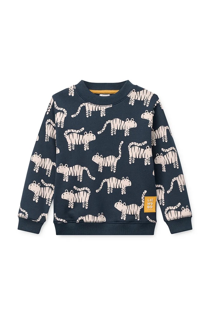 Liewood bluza dziecięca bawełniana Ridley Printed Sweatshirt granatowy LW20989.9BY2
