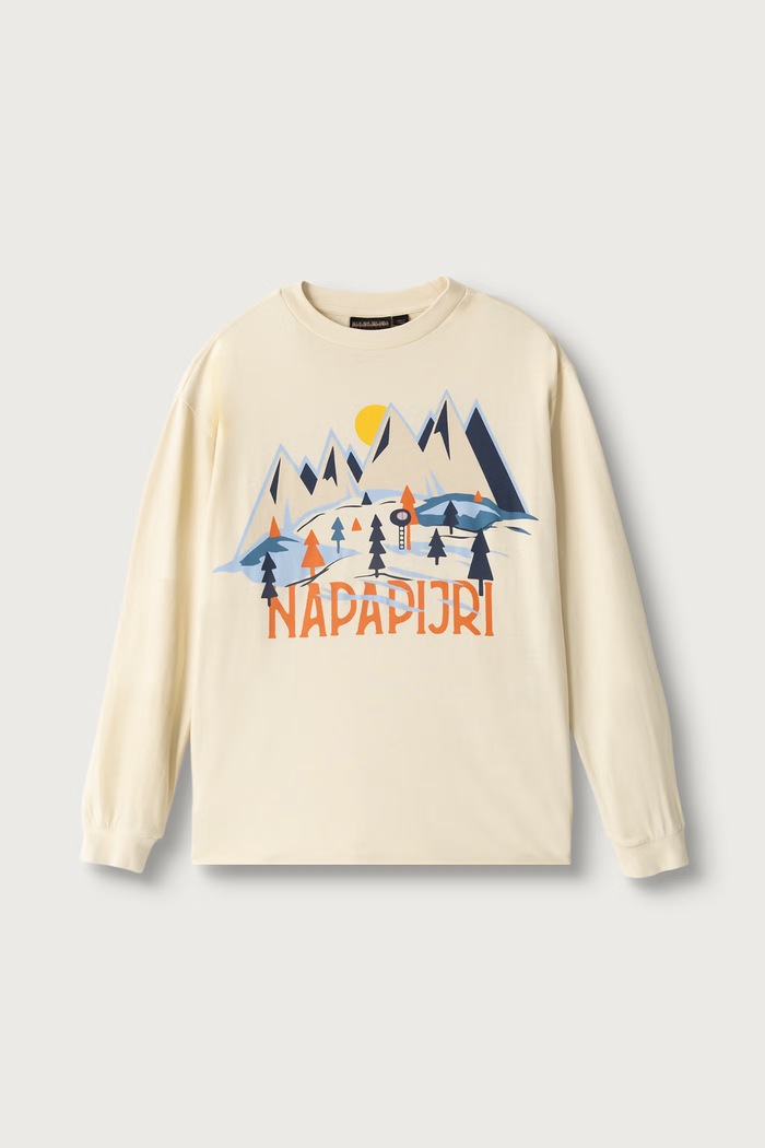 Napapijri Longsleeve dziecięcy bawełniany S-ELLIS LS beżowy NP0A8BJKN5E1.134.172