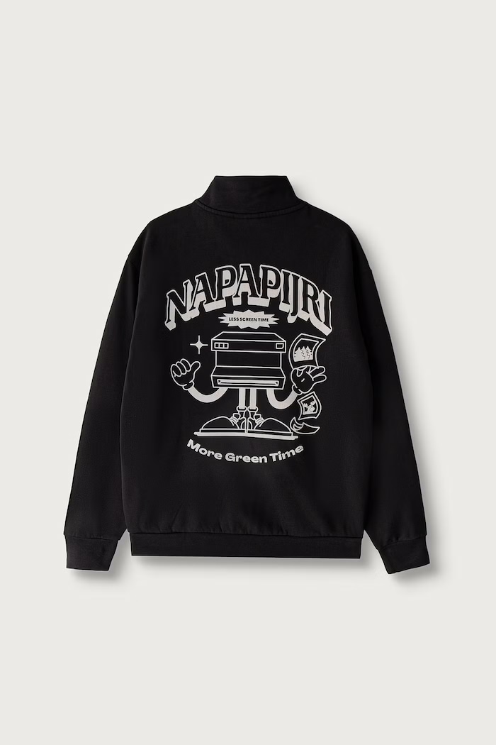 Napapijri Bluza dziecięca z bawełną B-TIPI HZ czarny NP0A8BAC9411.134.172